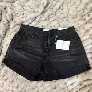 KanCan Distressed Black Jean Shorts